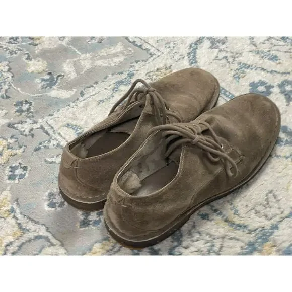 UGG TAN SUEDE OXFORD Dress SHOES Sheepskin Lining Mens 10 - Picture 6 of 9